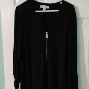Michael Kors Black Blouse with Gold Zipper